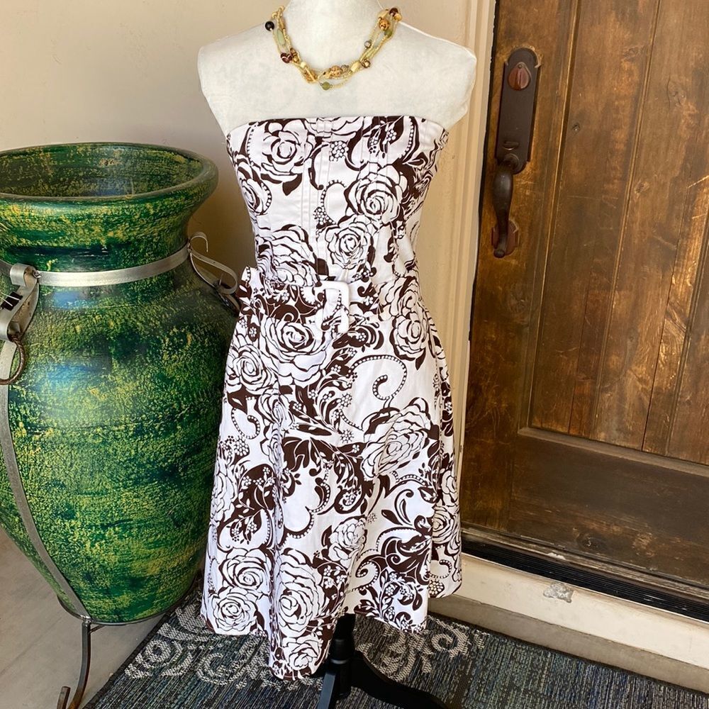 strapless zipper back fake belt size sm dress